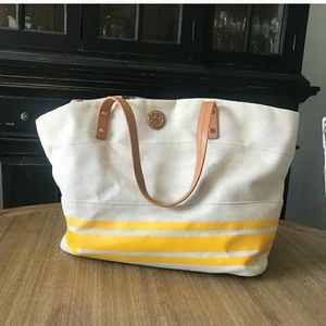 Tory Burch  yellow and cream Tote